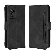 Leather Case Stands Flip Cover Holder BY3 for Vivo V23e 5G Black