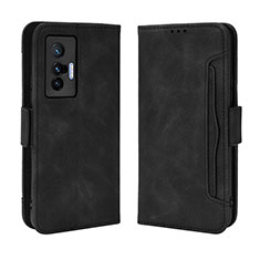 Leather Case Stands Flip Cover Holder BY3 for Vivo X70 5G Black