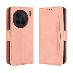 Leather Case Stands Flip Cover Holder BY3 for Vivo X90 Pro+ Plus 5G Pink