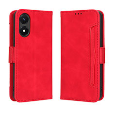 Leather Case Stands Flip Cover Holder BY3 for Vivo Y02S Red