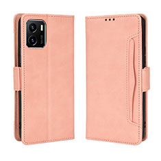 Leather Case Stands Flip Cover Holder BY3 for Vivo Y15C Pink