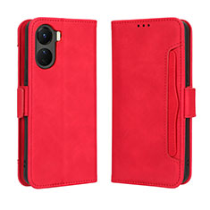 Leather Case Stands Flip Cover Holder BY3 for Vivo Y16 Red