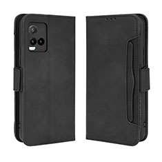 Leather Case Stands Flip Cover Holder BY3 for Vivo Y21e Black