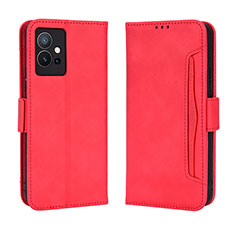 Leather Case Stands Flip Cover Holder BY3 for Vivo Y30 5G Red
