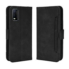 Leather Case Stands Flip Cover Holder BY3 for Vivo Y3s (2021) Black