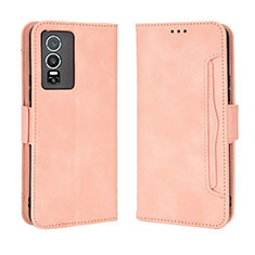 Leather Case Stands Flip Cover Holder BY3 for Vivo Y76 5G Pink