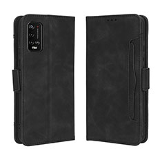 Leather Case Stands Flip Cover Holder BY3 for Wiko Power U10 Black