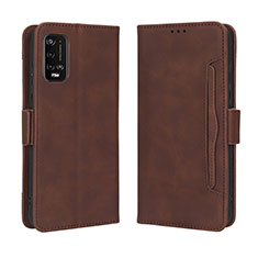 Leather Case Stands Flip Cover Holder BY3 for Wiko Power U10 Brown