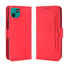 Leather Case Stands Flip Cover Holder BY3 for Wiko T10 Red