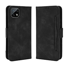 Leather Case Stands Flip Cover Holder BY3 for Wiko T3 Black