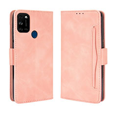 Leather Case Stands Flip Cover Holder BY3 for Wiko View5 Pink