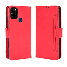 Leather Case Stands Flip Cover Holder BY3 for Wiko View5 Red