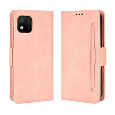 Leather Case Stands Flip Cover Holder BY3 for Wiko Y52 Pink