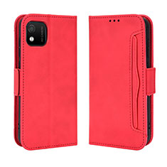 Leather Case Stands Flip Cover Holder BY3 for Wiko Y52 Red