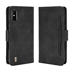 Leather Case Stands Flip Cover Holder BY3 for Wiko Y81 Black