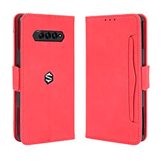 Leather Case Stands Flip Cover Holder BY3 for Xiaomi Black Shark 4 Pro 5G Red