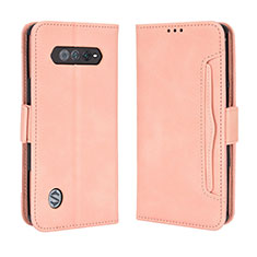 Leather Case Stands Flip Cover Holder BY3 for Xiaomi Black Shark 4S 5G Pink