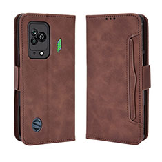 Leather Case Stands Flip Cover Holder BY3 for Xiaomi Black Shark 5 5G Brown