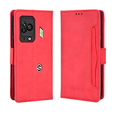 Leather Case Stands Flip Cover Holder BY3 for Xiaomi Black Shark 5 Pro 5G Red