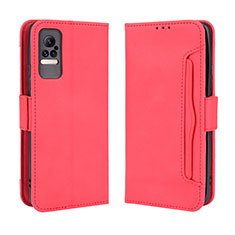 Leather Case Stands Flip Cover Holder BY3 for Xiaomi Civi 1S 5G Red