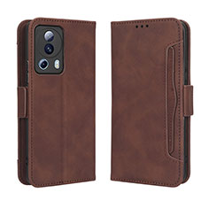 Leather Case Stands Flip Cover Holder BY3 for Xiaomi Civi 2 5G Brown