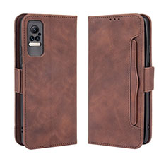 Leather Case Stands Flip Cover Holder BY3 for Xiaomi Civi 5G Brown