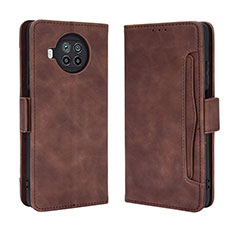 Leather Case Stands Flip Cover Holder BY3 for Xiaomi Mi 10T Lite 5G Brown