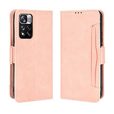 Leather Case Stands Flip Cover Holder BY3 for Xiaomi Mi 11i 5G (2022) Pink