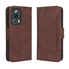 Leather Case Stands Flip Cover Holder BY3 for Xiaomi Mi 12 Lite NE 5G Brown