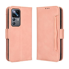 Leather Case Stands Flip Cover Holder BY3 for Xiaomi Mi 12T 5G Pink