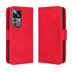 Leather Case Stands Flip Cover Holder BY3 for Xiaomi Mi 12T 5G Red