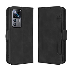 Leather Case Stands Flip Cover Holder BY3 for Xiaomi Mi 12T Pro 5G Black