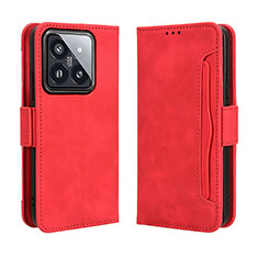 Leather Case Stands Flip Cover Holder BY3 for Xiaomi Mi 14 5G Red