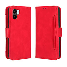 Leather Case Stands Flip Cover Holder BY3 for Xiaomi Poco C50 Red