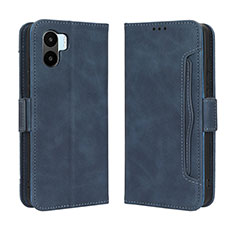 Leather Case Stands Flip Cover Holder BY3 for Xiaomi Poco C51 Blue