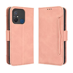 Leather Case Stands Flip Cover Holder BY3 for Xiaomi Poco C55 Pink