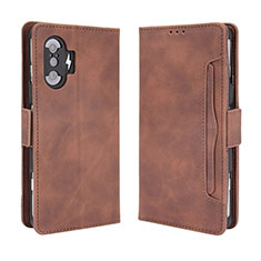 Leather Case Stands Flip Cover Holder BY3 for Xiaomi Poco F3 GT 5G Brown