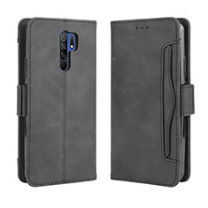 Leather Case Stands Flip Cover Holder BY3 for Xiaomi Poco M2 Black