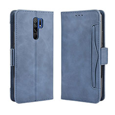 Leather Case Stands Flip Cover Holder BY3 for Xiaomi Poco M2 Blue