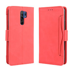 Leather Case Stands Flip Cover Holder BY3 for Xiaomi Poco M2 Red