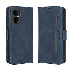 Leather Case Stands Flip Cover Holder BY3 for Xiaomi Poco M4 5G Blue