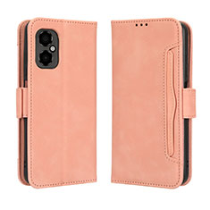 Leather Case Stands Flip Cover Holder BY3 for Xiaomi Poco M4 5G Pink