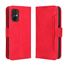 Leather Case Stands Flip Cover Holder BY3 for Xiaomi Poco M5 4G Red