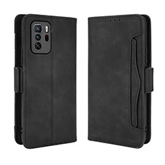 Leather Case Stands Flip Cover Holder BY3 for Xiaomi Poco X3 GT 5G Black