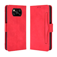 Leather Case Stands Flip Cover Holder BY3 for Xiaomi Poco X3 Red