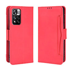 Leather Case Stands Flip Cover Holder BY3 for Xiaomi Poco X4 NFC Red