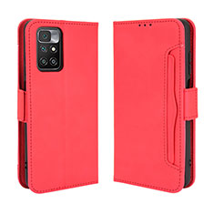 Leather Case Stands Flip Cover Holder BY3 for Xiaomi Redmi 10 (2022) Red