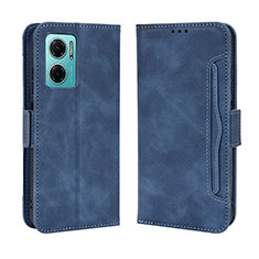 Leather Case Stands Flip Cover Holder BY3 for Xiaomi Redmi 10 5G Blue