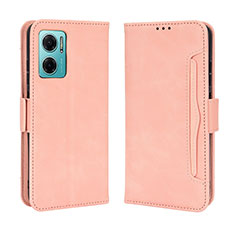 Leather Case Stands Flip Cover Holder BY3 for Xiaomi Redmi 10 5G Pink