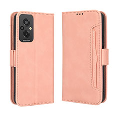 Leather Case Stands Flip Cover Holder BY3 for Xiaomi Redmi 11 Prime 4G Pink